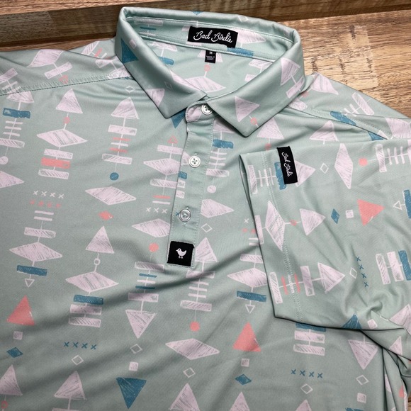 Bad Birdie Other - Bad Birdie Golf‎ Polo Shirt Mens Medium Novelty Print Golfing Athletic